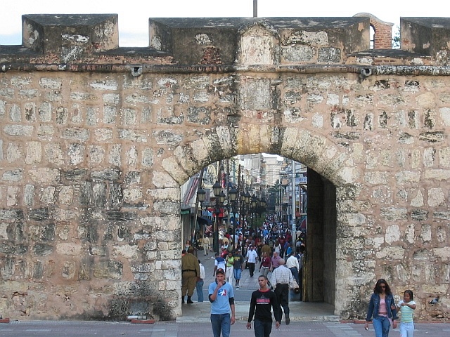 Leaving Independence Park, looking east back through El Conde